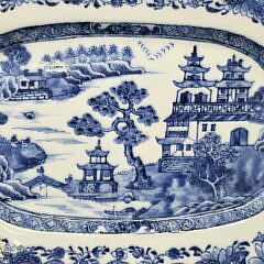 Antique Chinese Blue and White Porcelain Rectangular Serving Dish
