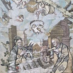 Vintage Mixed Media Baby Jesus Religious Collage