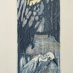 Two Lydia C. Thompson Limited Edition Silk Screens of Cranes