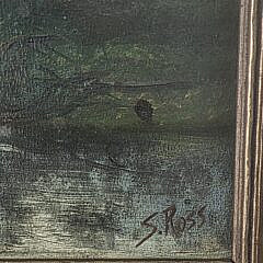 Vintage Oil on Artists Board Impressionist River Forest Landscape Painting