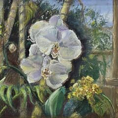 Jessica Fine Pastel on Paper Floral Still Life, 20th century