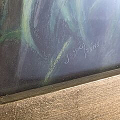 Jessica Fine Pastel on Paper Floral Still Life, 20th century