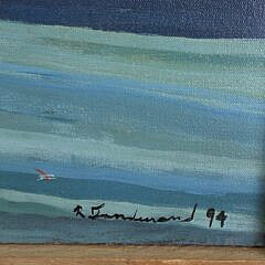 Vintage Robert Dandurand Oil on Canvas, “Fly Fisherman”, Painting