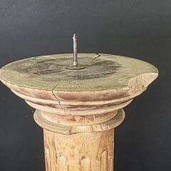 Pair of Antique/Vintage Reeded Wood Candlestick Torcheres, 20th century