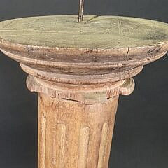 Pair of Antique/Vintage Reeded Wood Candlestick Torcheres, 20th century