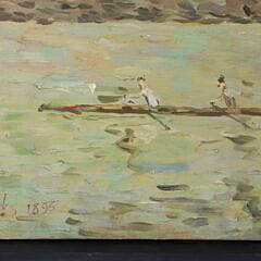 L. Sacks Oil on Board “Crewing on the River”, circa 1896