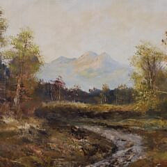 H. Stabler River Landscape Oil on Canvas