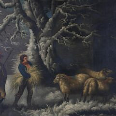 Oil on Canvas “Winter Wheat for the Sheep”, 19th Century