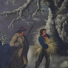 Oil on Canvas “Winter Wheat for the Sheep”, 19th Century