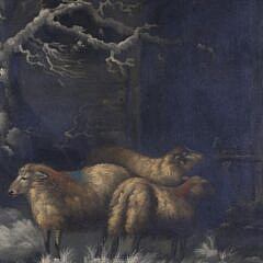 Oil on Canvas “Winter Wheat for the Sheep”, 19th Century