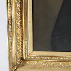 American Folk Art Oil on Canvas “Portrait of a Woman”, 19th Century