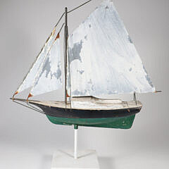 Vintage Painted Schooner Weathervane