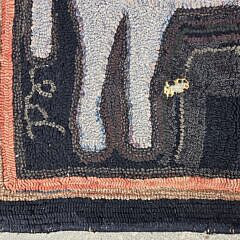 Vintage Folk Art Hooked Rug