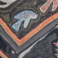 Vintage Folk Art Hooked Rug