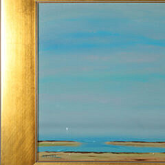 Robert Stark Jr.  Oil on Canvas “Red Sail in Polpis Harbor”