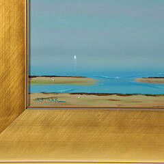 Robert Stark Jr.  Oil on Canvas “Red Sail in Polpis Harbor”