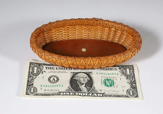 Paul Willer (1930-2025) Miniature Oval Nantucket Basket, signed upon the base Willer