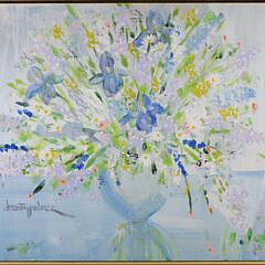 Dorothy Palmer Oil on Canvas “Bowl of Nantucket Iris”