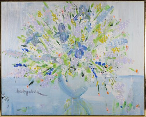 Oil on Canvas "Bowl of Nantucket Iris" By Dorothy Palmer