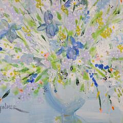 Dorothy Palmer Oil on Canvas “Bowl of Nantucket Iris”
