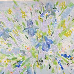Dorothy Palmer Oil on Canvas “Bowl of Nantucket Iris”