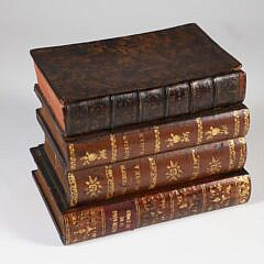 Antique Leather Bound Book Form Tantalus, 19th Century