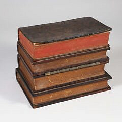 Antique Leather Bound Book Form Tantalus, 19th Century