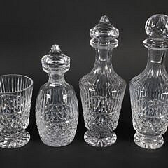 Three Tramore Waterford Crystal Decanters and Ice Bucket