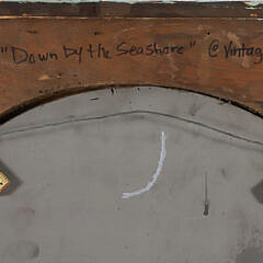 Folk Art Hall Mirror Titled on Reverse “Down by the Seashore”, 2008