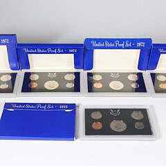 Five 1972 Uncirculated Mint Proof Coin Sets