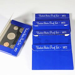 Five 1972 Uncirculated Mint Proof Coin Sets