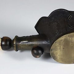 Chinese Bronze, Wood and Antique Ivory Budha Press Iron, 19th Century