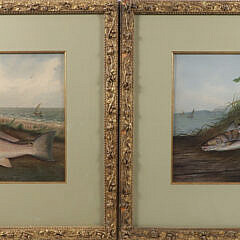 Pair of Samuel A. Kilbourne Chromolithographs “Portrait of Fish”