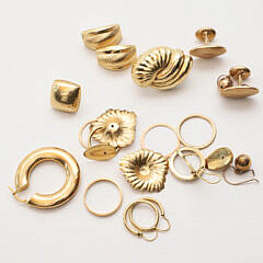 Mixed Lot of 18K 14K and 10K Gold Jewelry