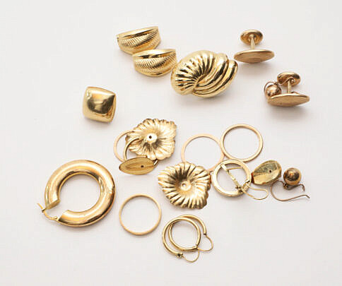 Mixed Lot of 18K 14K and 10K Gold Jewelry