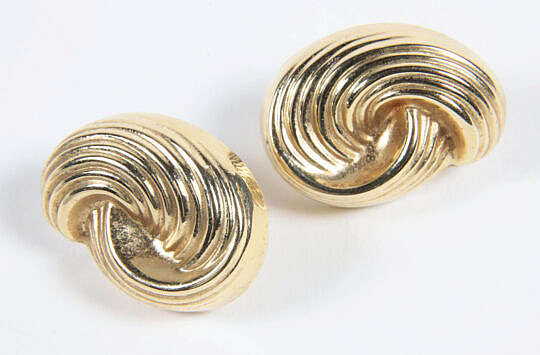 Pair of 14K Gold "Swirl" Earrings