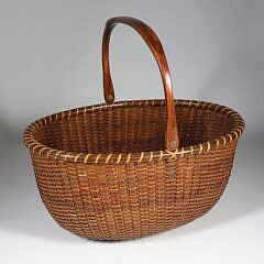 Oval Swing Handle Nantucket Basket, Circa 1910
