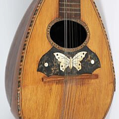 Antique Inlaid Mandolin with Butterfly Pic Gard