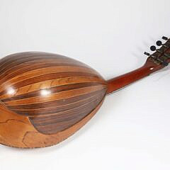 Antique Inlaid Mandolin with Butterfly Pic Gard
