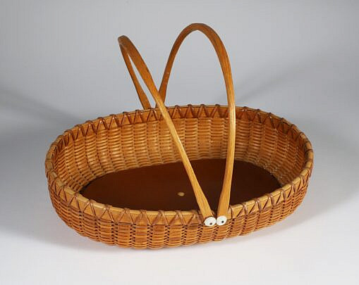 Paul Willer (1930-2025) Oval Shallow Double Handle Nantucket Basket, Circa 1985 