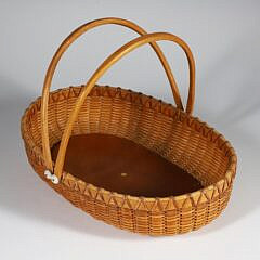 Paul Willer Oval Shallow Double Handle Nantucket Basket, circa 1985