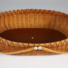 Paul Willer Oval Shallow Double Handle Nantucket Basket, circa 1985