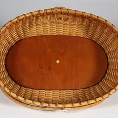 Paul Willer Oval Shallow Double Handle Nantucket Basket, circa 1985