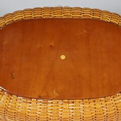 Paul Willer Oval Shallow Double Handle Nantucket Basket, circa 1985