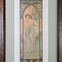 Group of Three Alphonse Mucha Style Art Nouveau Prints