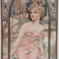 Group of Three Alphonse Mucha Style Art Nouveau Prints