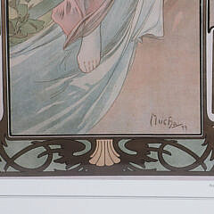 Group of Three Alphonse Mucha Style Art Nouveau Prints