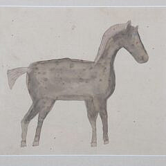 Folk Art Watercolor on Paper “Pony”
