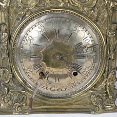 Antique Repousse Brass Dutch Wall Clock, 19th Century