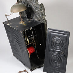 Antique Repousse Brass Dutch Wall Clock, 19th Century